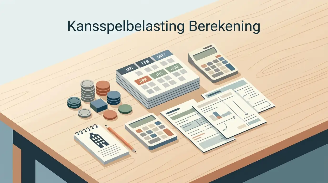 Neutrale illustratie van Nederlandse kansspelbelasting bij online casino's